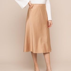 Silk like midi skirt